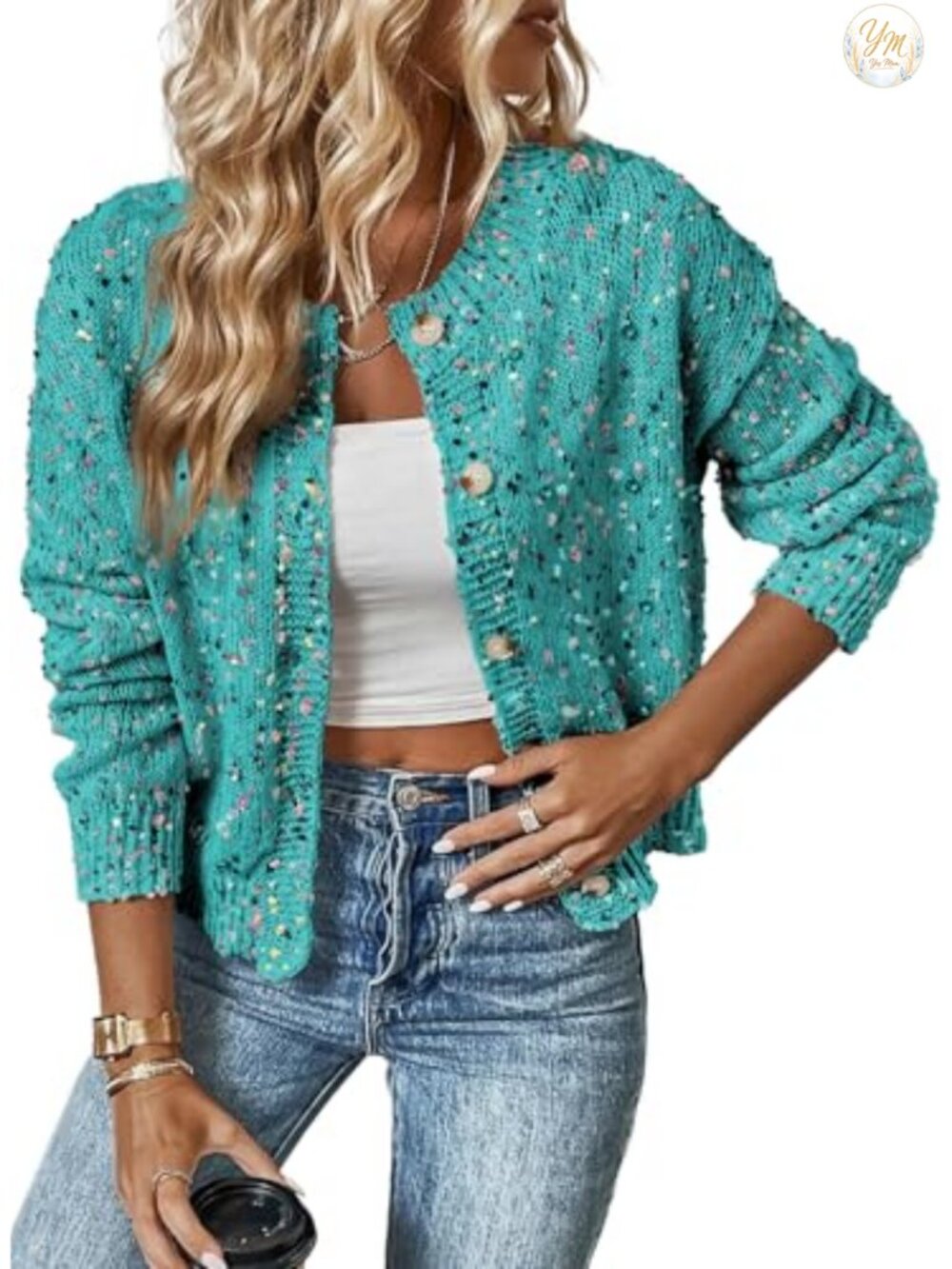 Women's Button Down Cardigan Sweater Long Sleeve Loose Fit Knit Outwear
